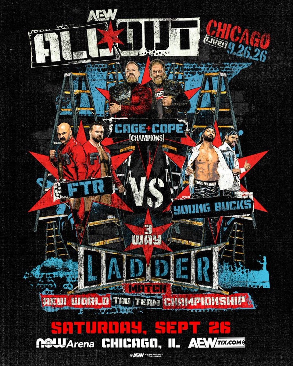 AEW All Out Ladder Match Cage Cope FTR Young Bucks