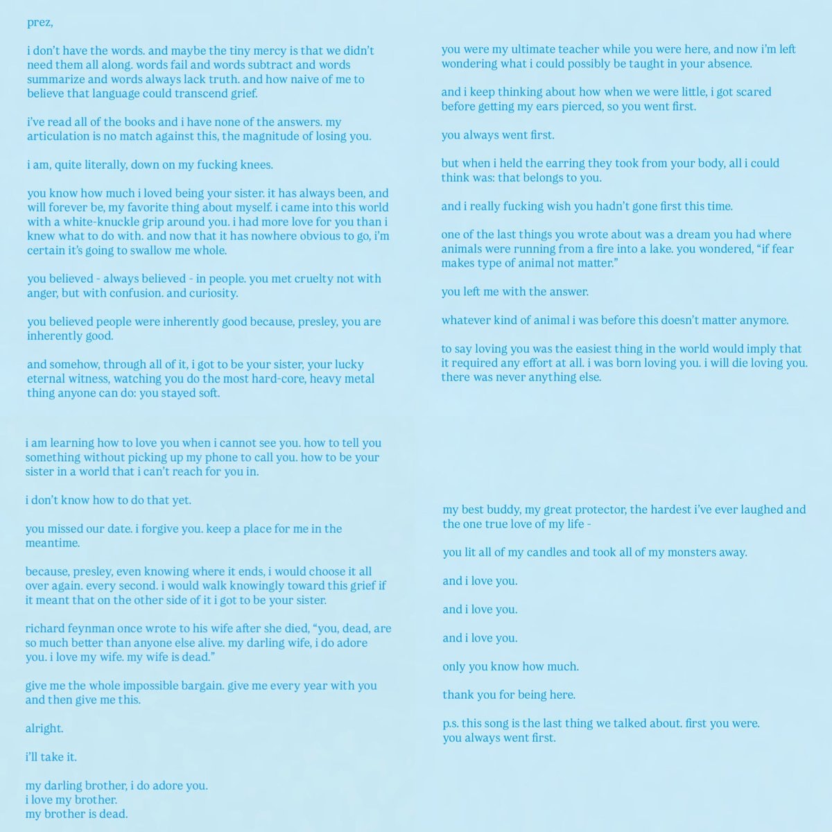 Kaia Gerber tribute to Presley (photo 2 of 2)