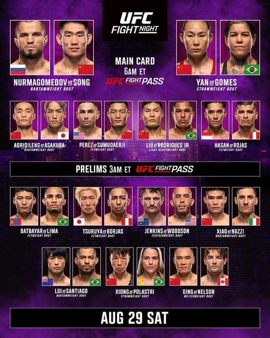 UFC Shanghai fight card predictions