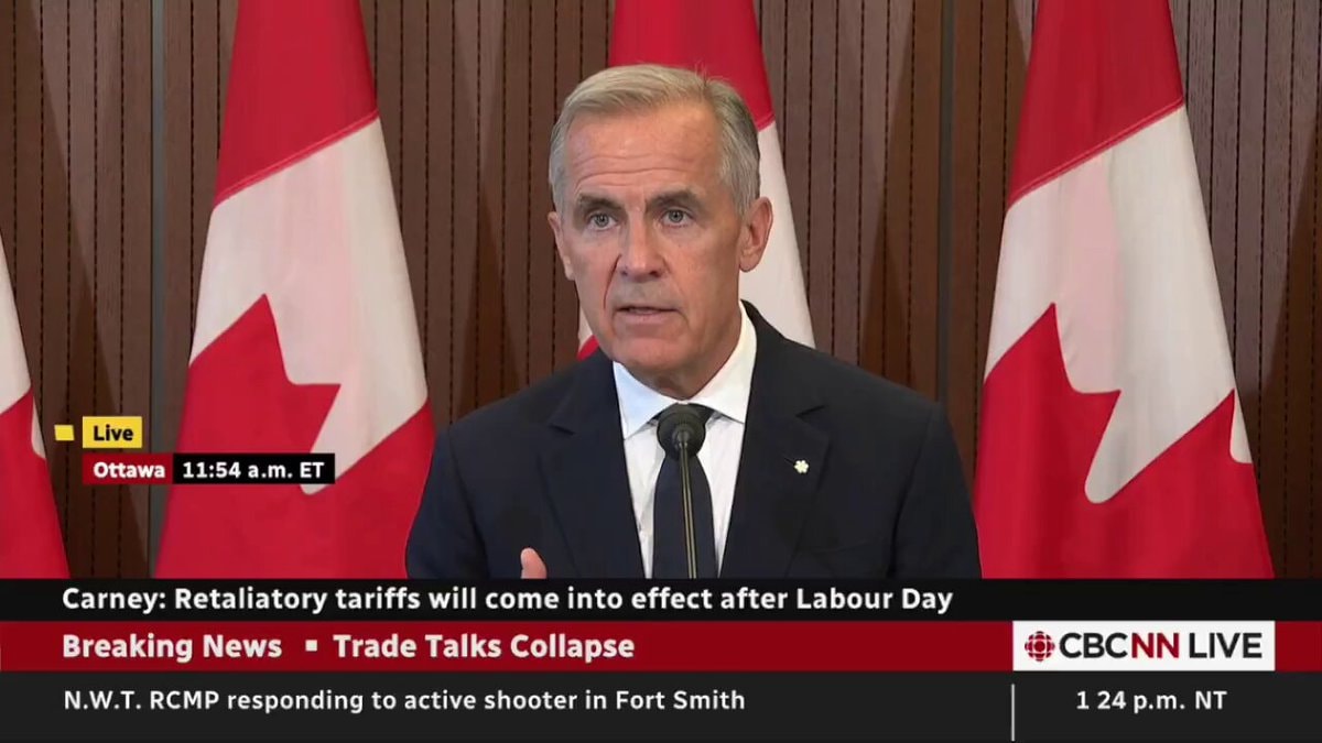 Carney on retaliatory tariffs after Labour Day