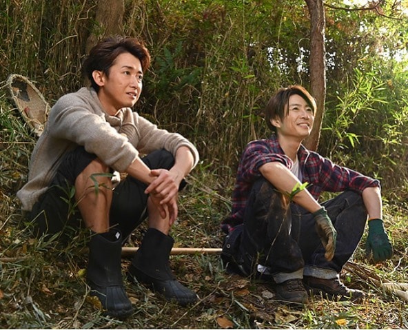 Two men in the woods
