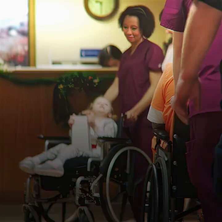 elderly man baby wheelchair care home