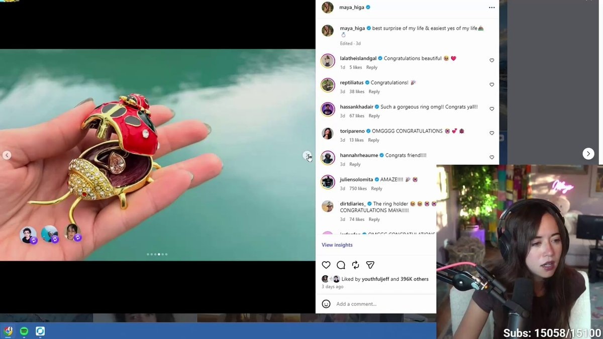 Maya Higa engagement ladybug ring box