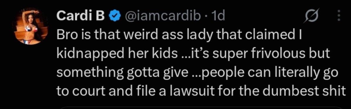 Cardi B wrapper kidnapping lawsuit (photo 2 of 2)