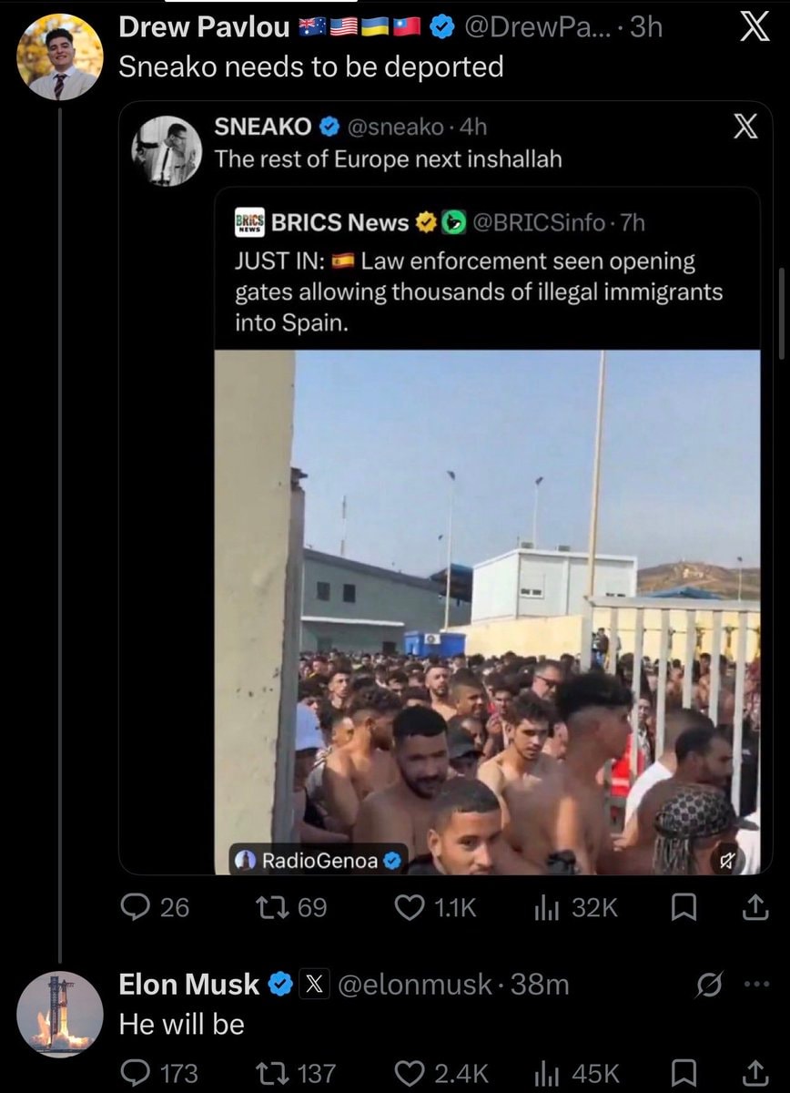 Elon Musk predicts Sneako deportation