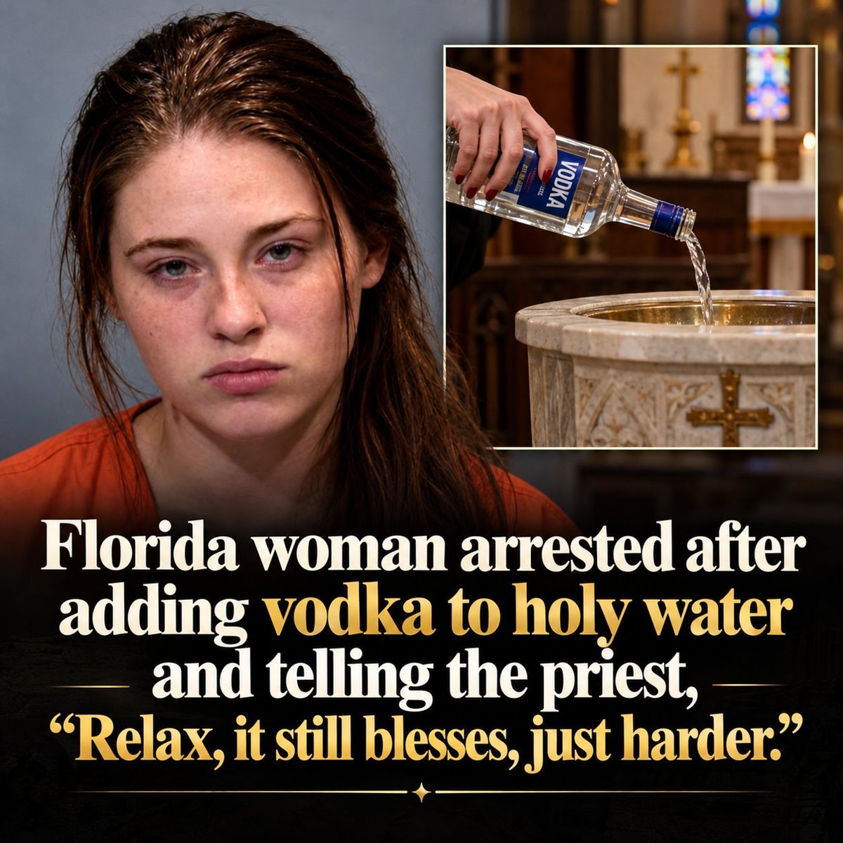 Florida woman arrested for vodka in holy water Florida woman arrested for vodka in holy water