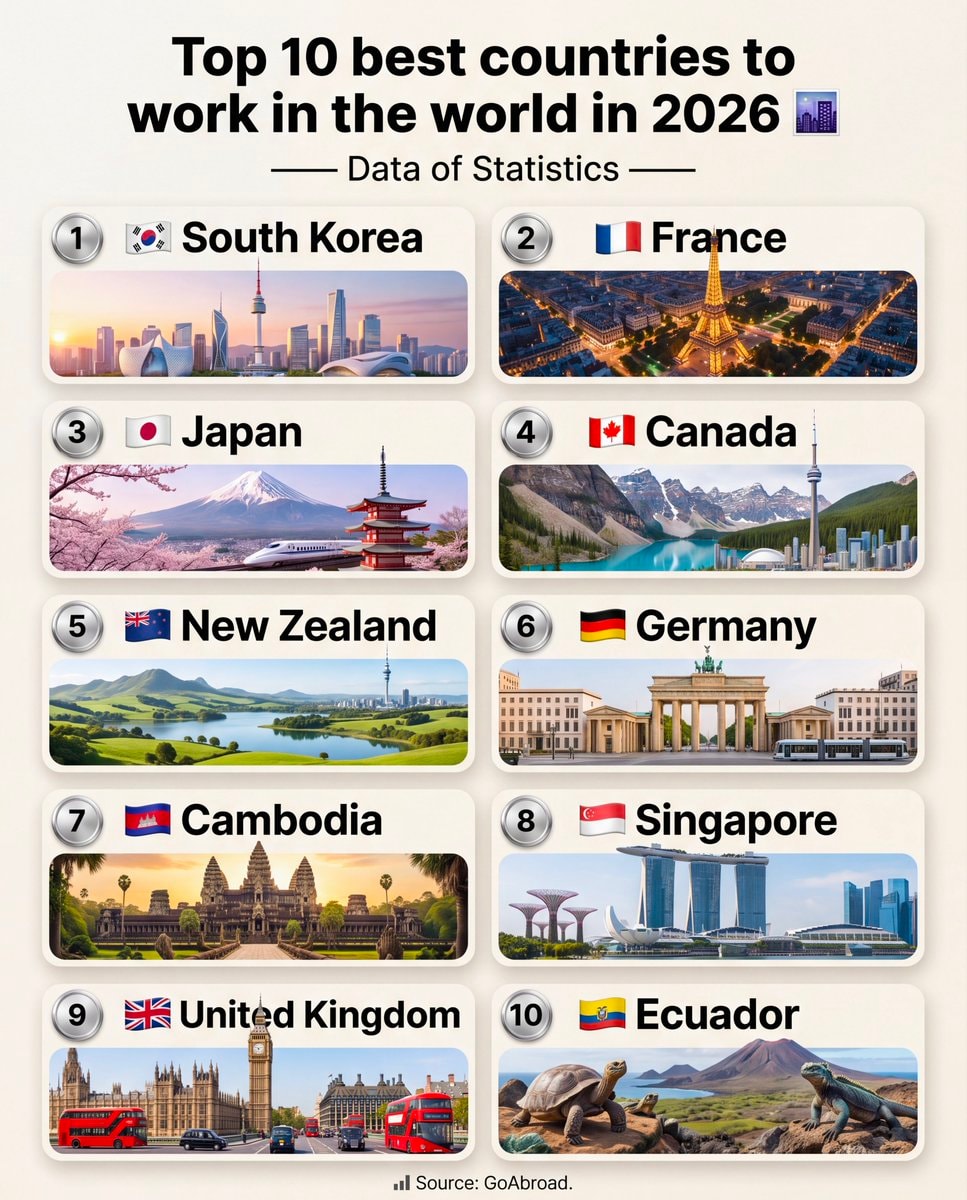 Top 10 best countries to work in 2026 Top 10 best countries to work in 2026