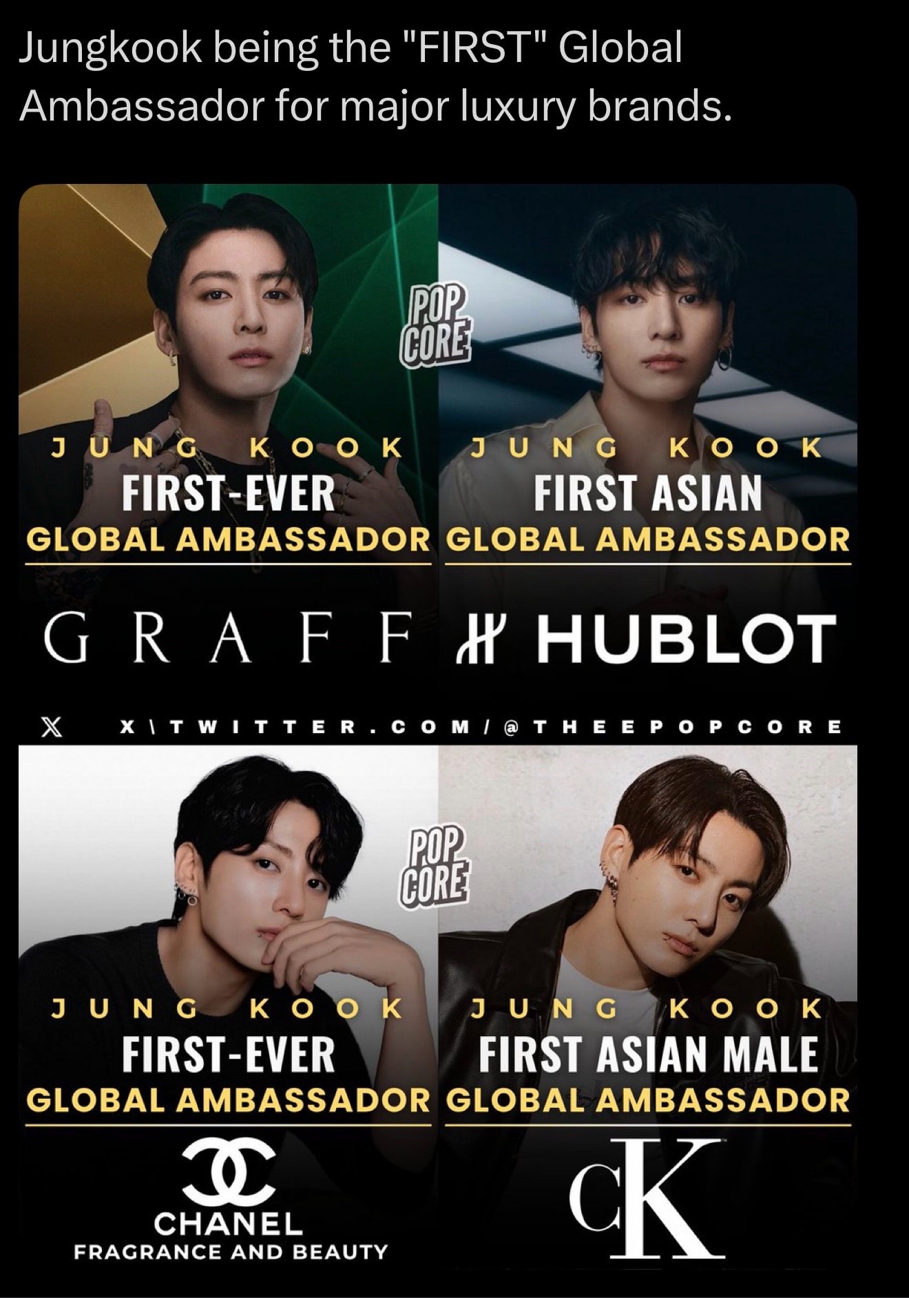 Jungkook first global ambassador for luxury brands