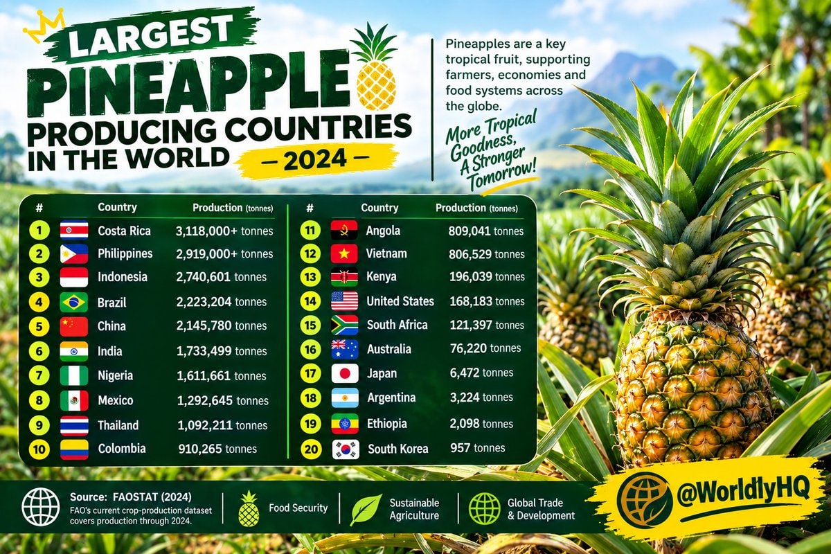 2024 pineapple production by country