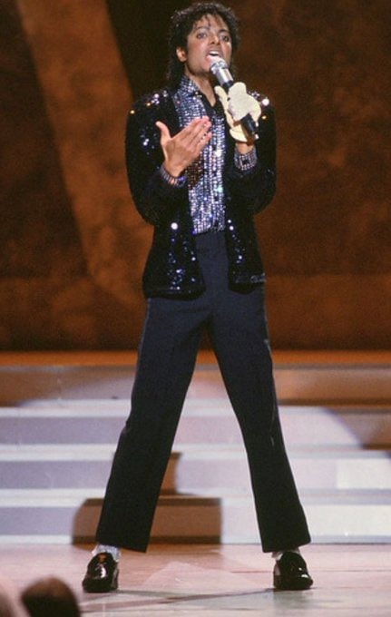Michael Jackson black sequin stage performance (photo 2 of 4)