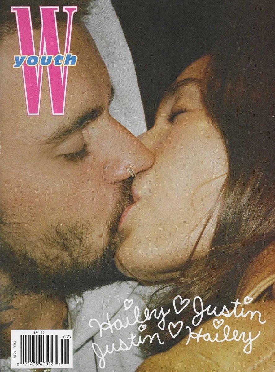 Justin and Hailey Bieber W Youth Magazine