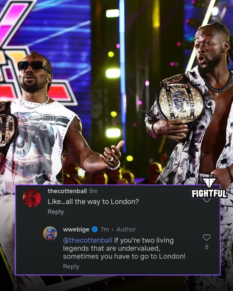 Big E London comment reply