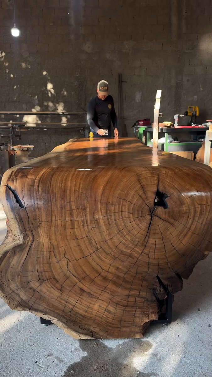 Live-edge wood slab table build