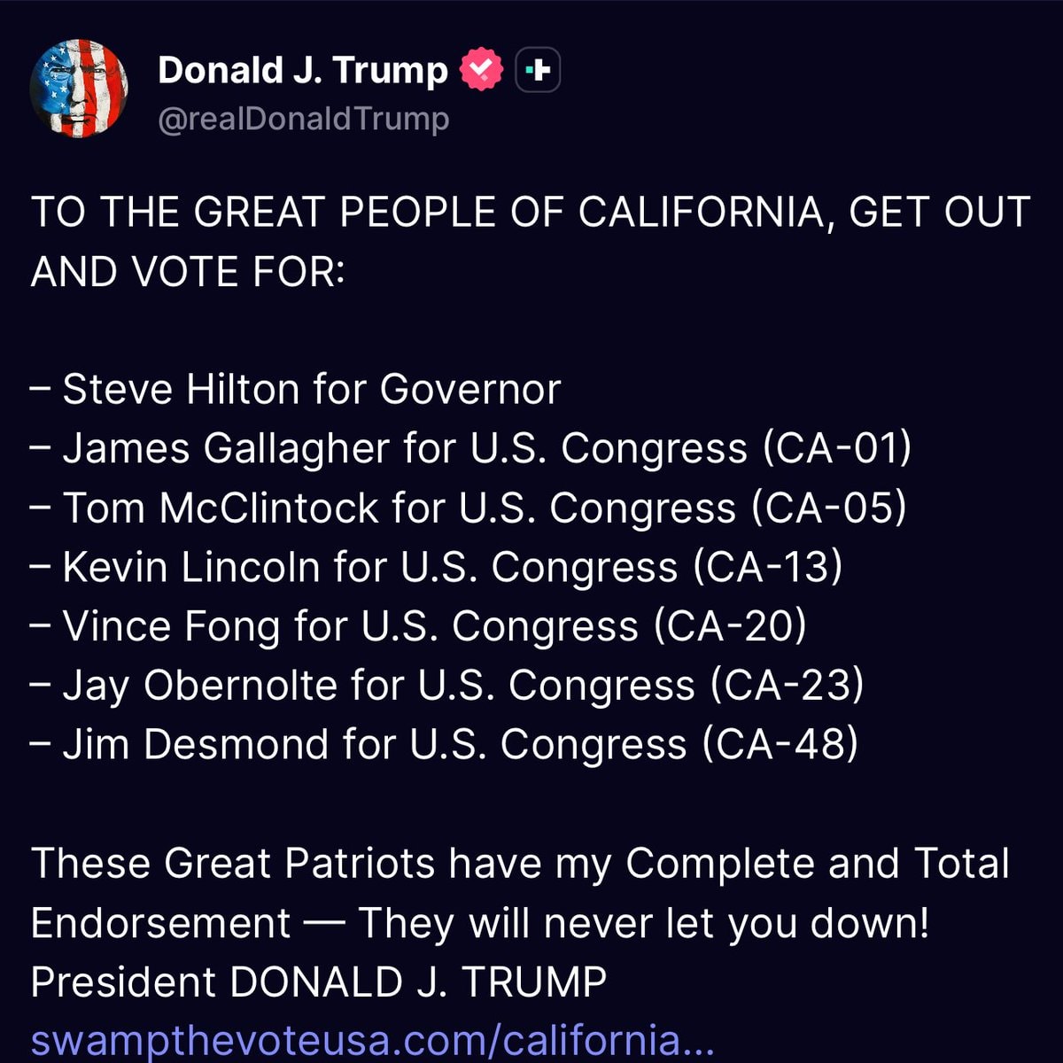 Donald Trump California endorsements (photo 2 of 2) Donald Trump California endorsements (photo 2 of 2)