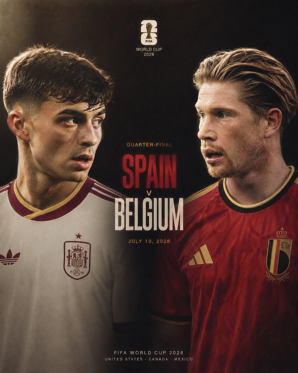 Spain vs Belgium World Cup 2026 quarter-final