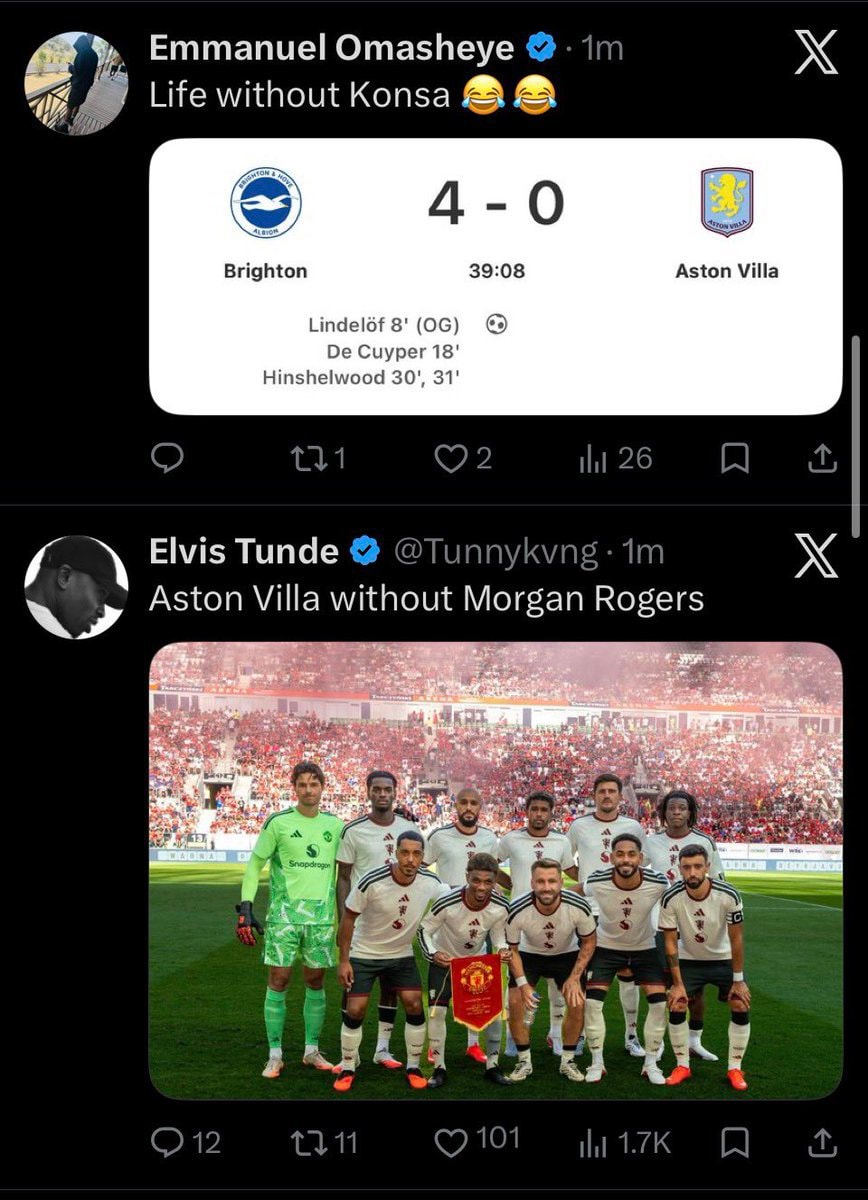 Brighton vs Aston Villa match result