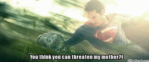 Superman flying through water