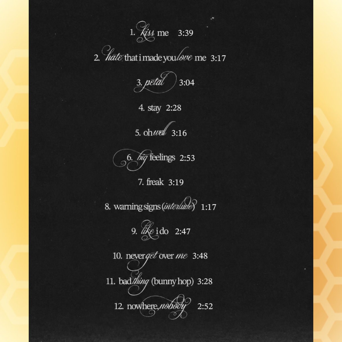 Ariana Grande eternal track lengths (photo 2 of 2)