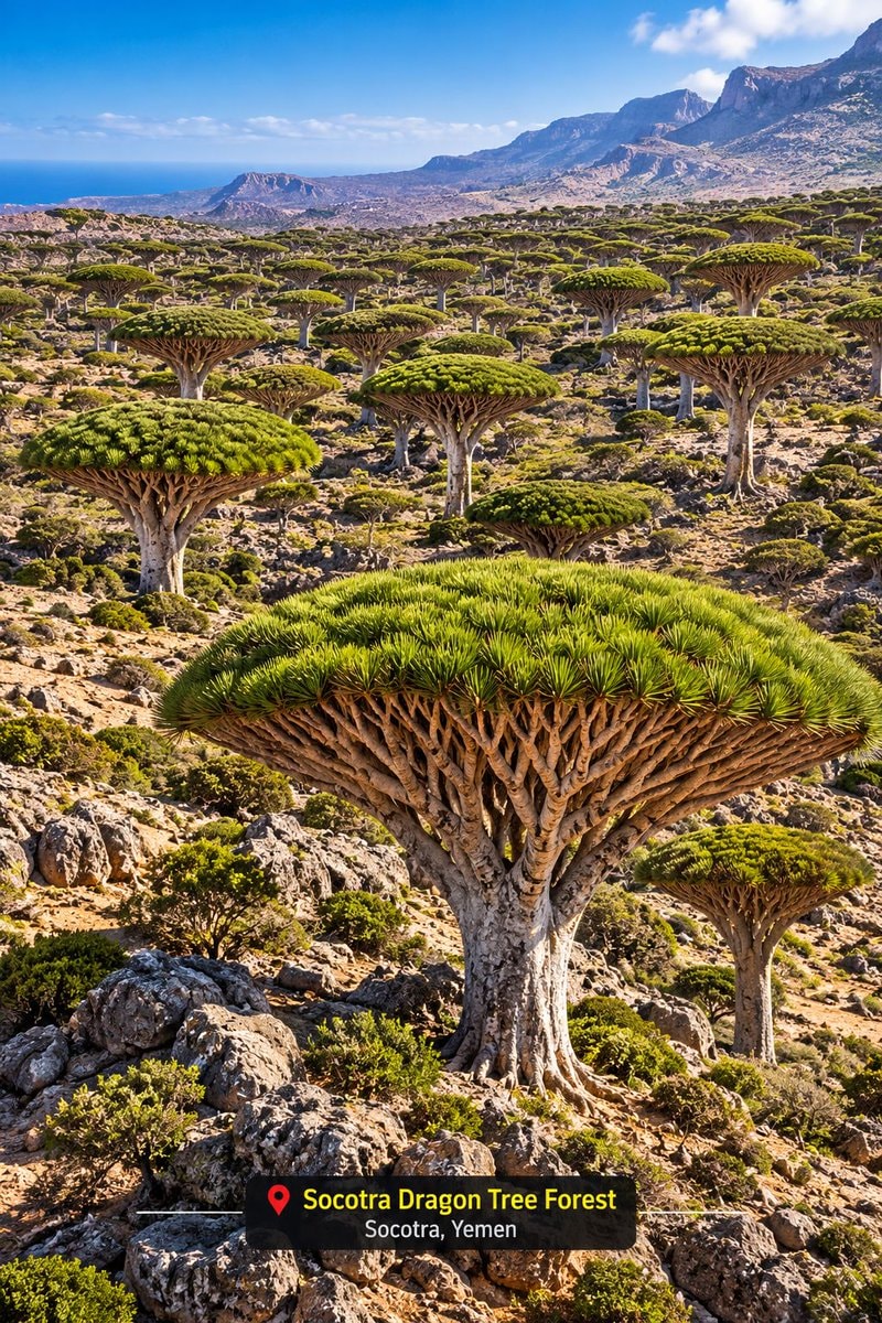 Socotra dragon tree forest
