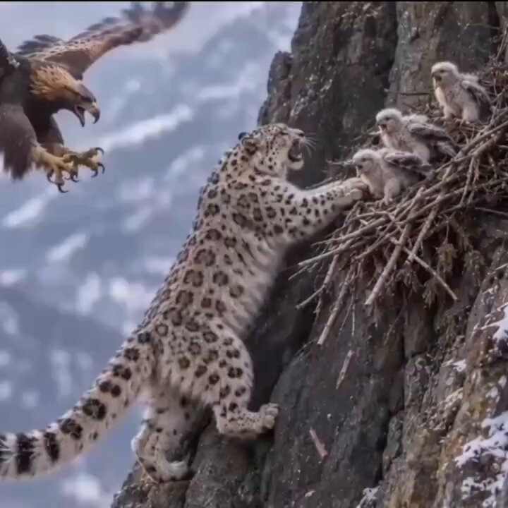 Snow leopard vs golden eagle Snow leopard vs golden eagle