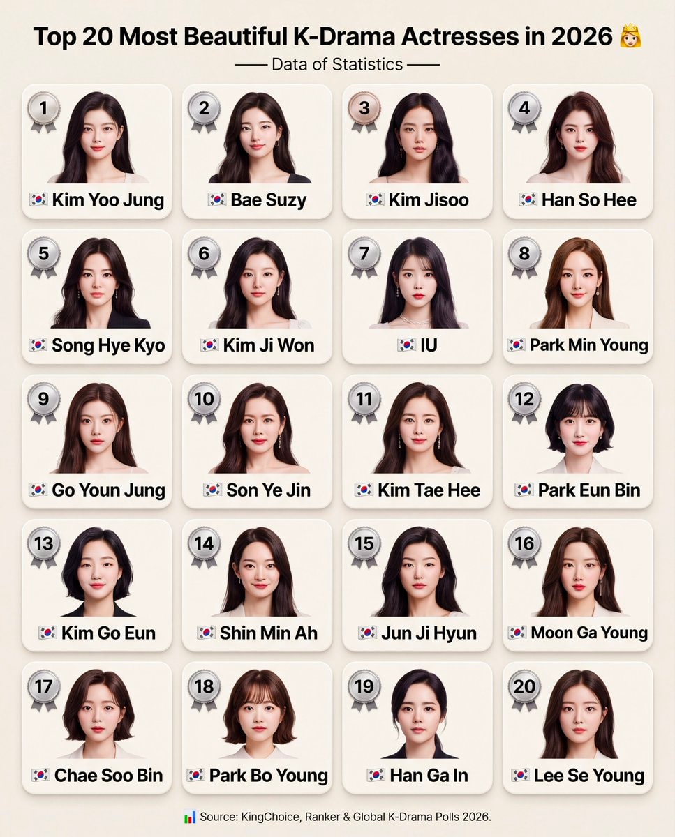 Top 20 Most Beautiful K-Drama Actresses in 2026