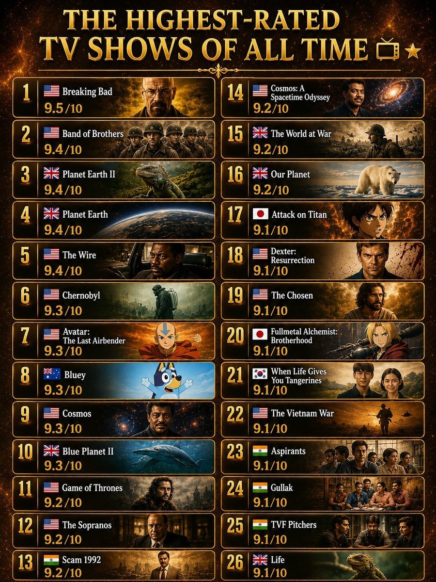 Highest-rated TV shows of all time