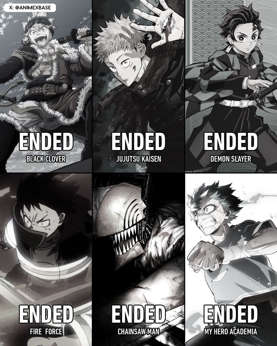 Anime series endings collage