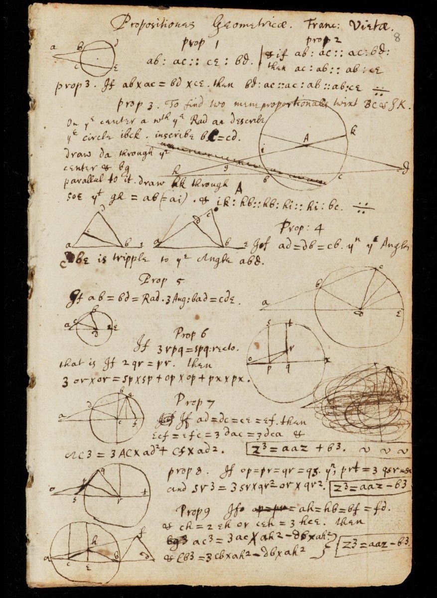 Isaac Newton college notebook 1664 (photo 1 of 3)