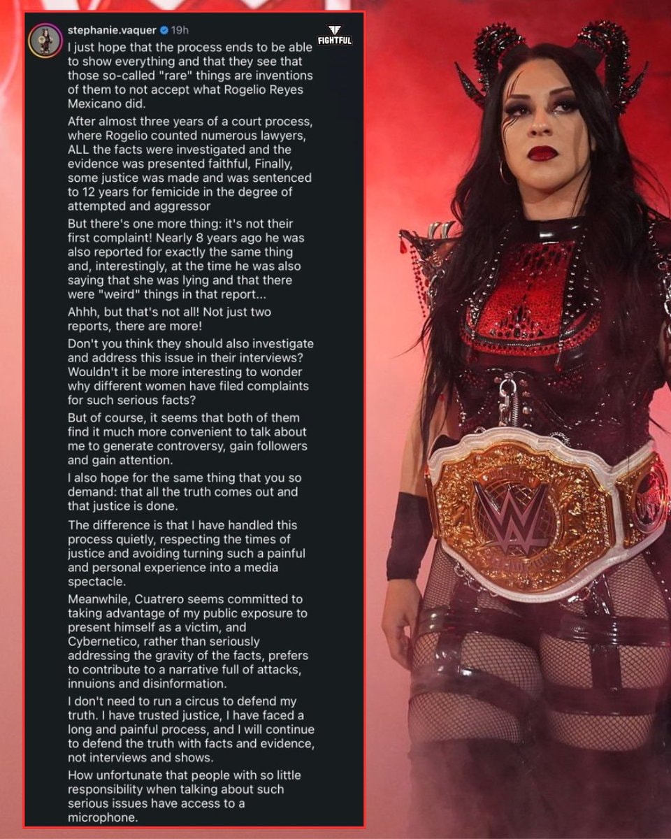 Stephanie Vaquer Instagram response to Cibernético