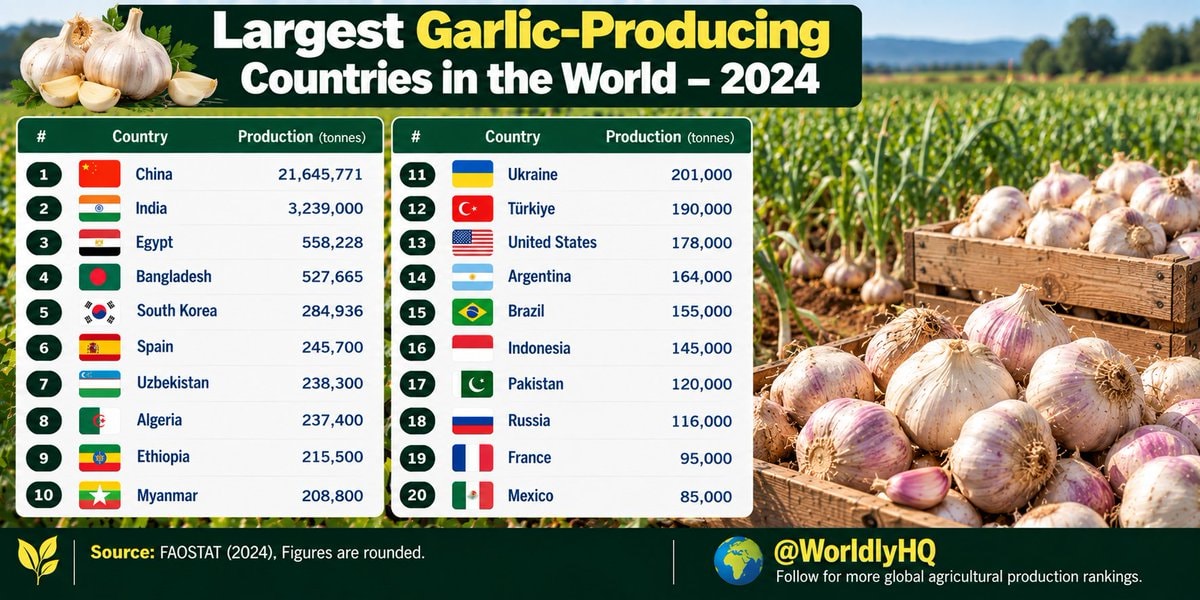 Largest Garlic-Producing Countries 2024