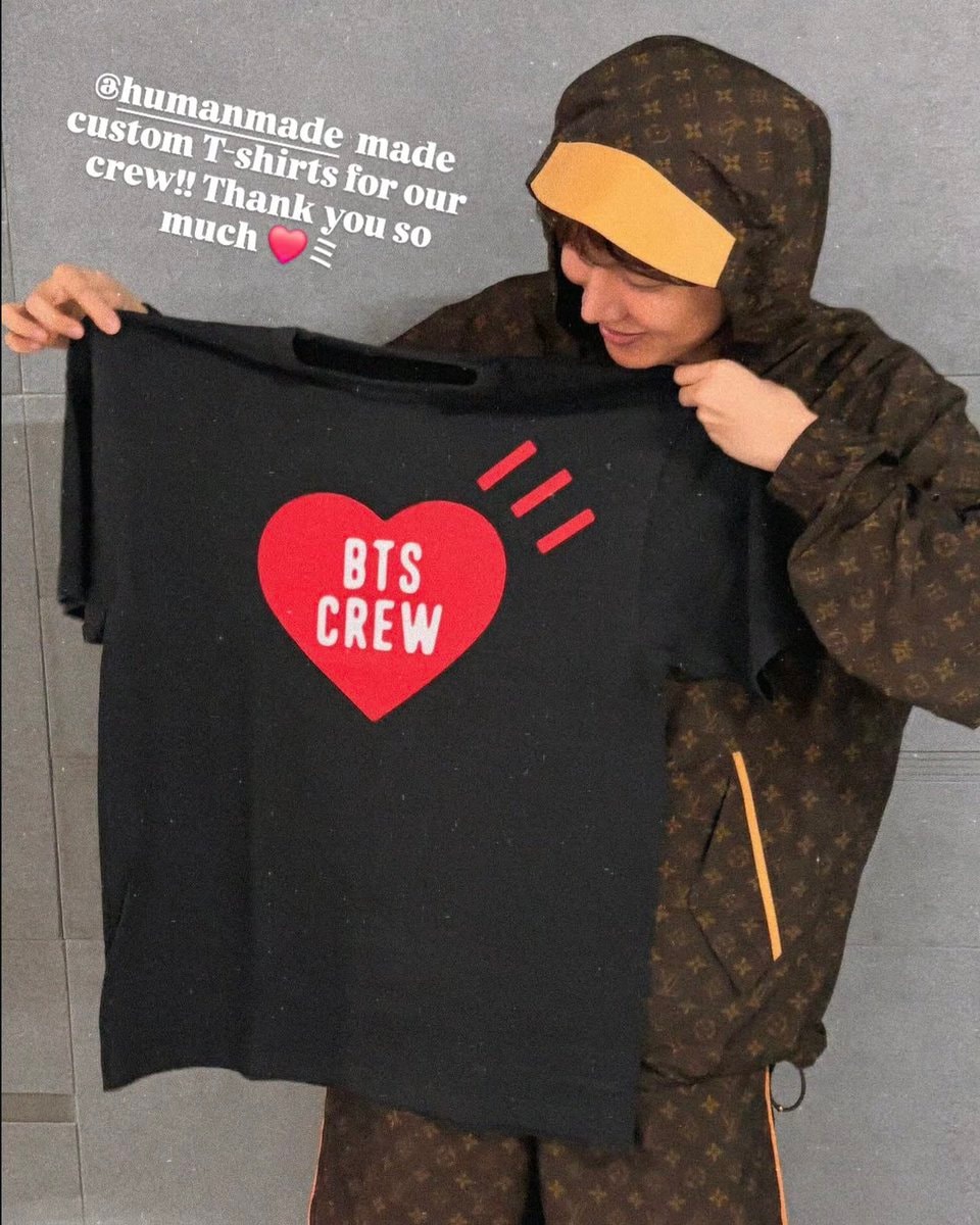 j-hope humanmade custom BTS CREW t-shirt j-hope humanmade custom BTS CREW t-shirt