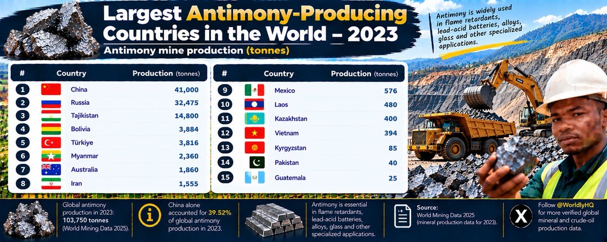 Largest Antimony-Producing Countries 2023 Largest Antimony-Producing Countries 2023