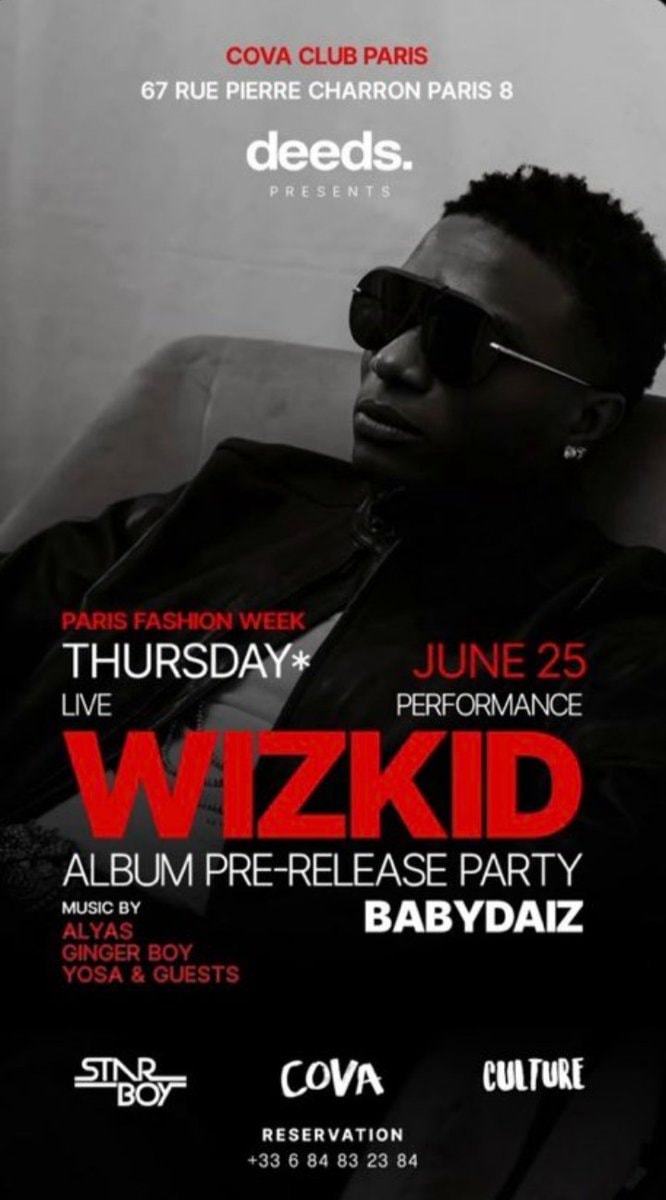 Wizkid album pre-release party Paris (photo 2 of 2)