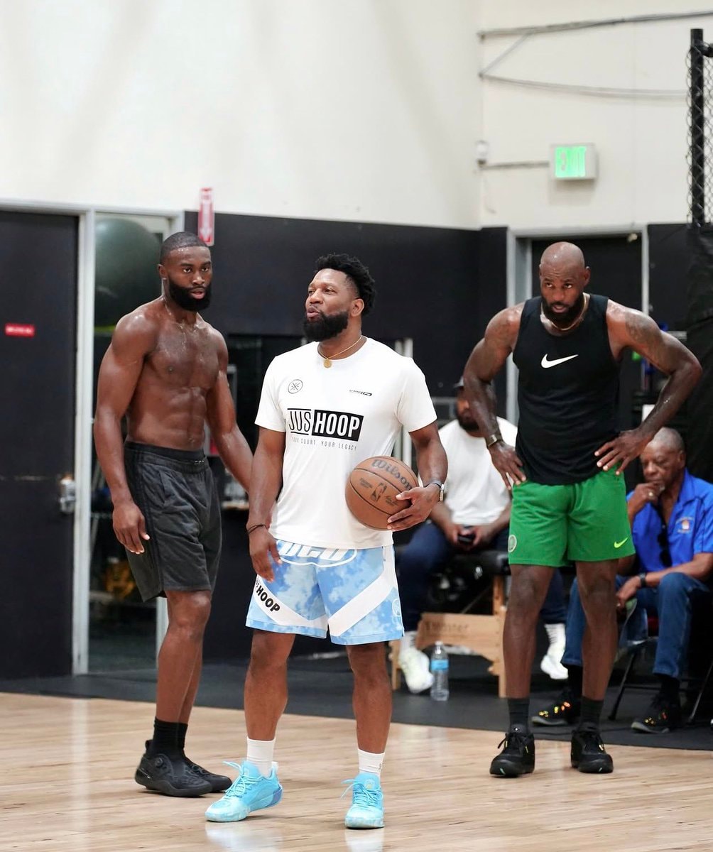 LeBron James and Jaylen Brown lab