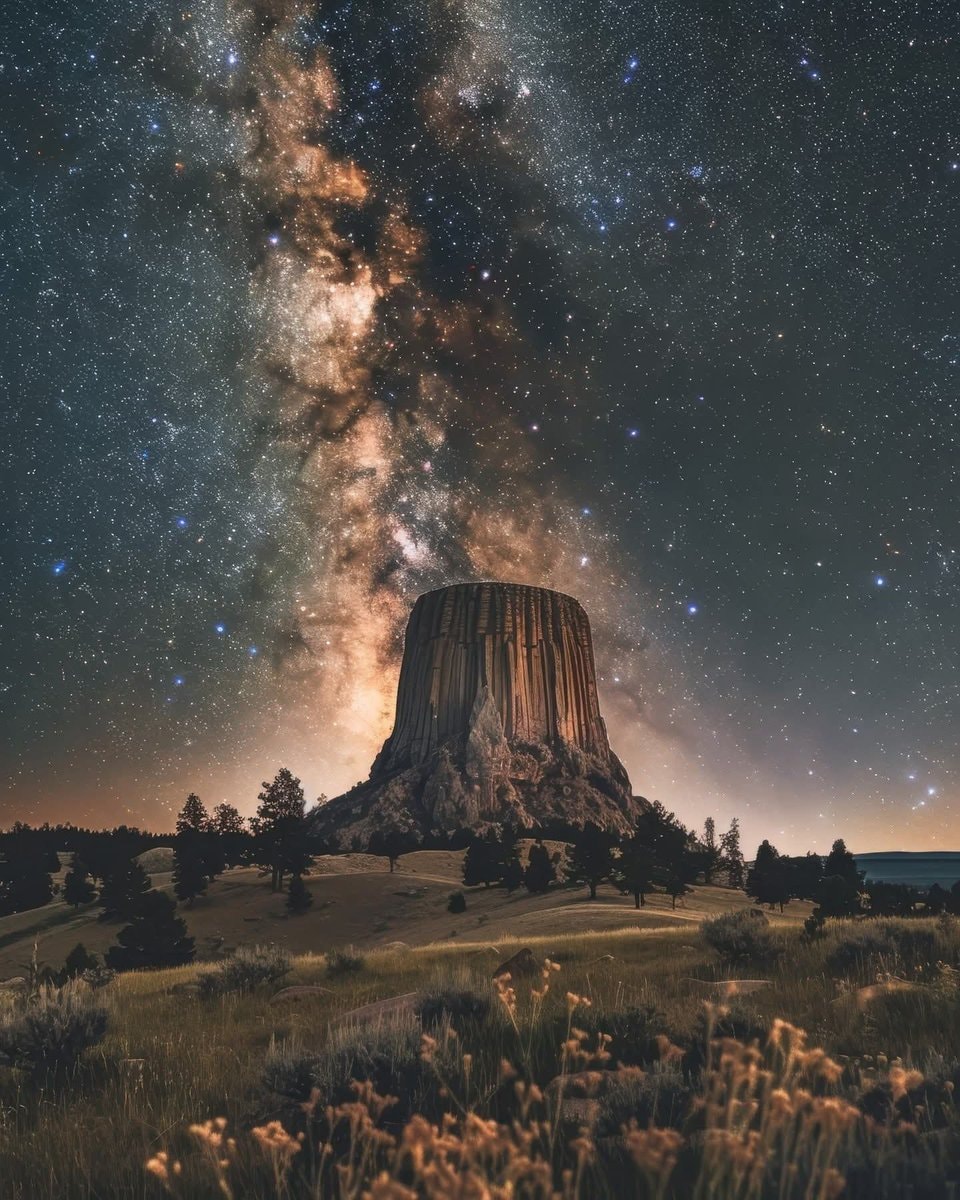Devils Tower night sky Devils Tower night sky