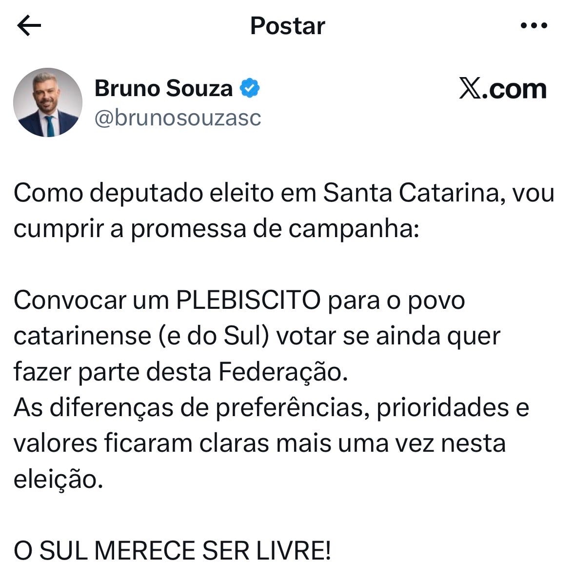 Bruno Souza plebiscite South Region (photo 2 of 2)