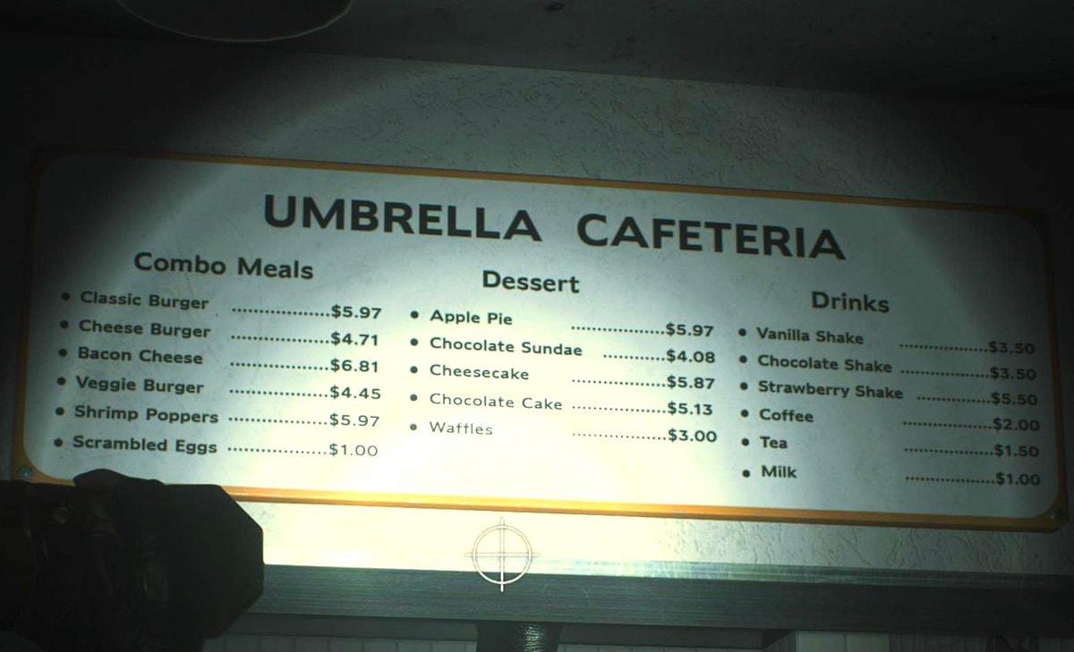 Umbrella Cafeteria menu board