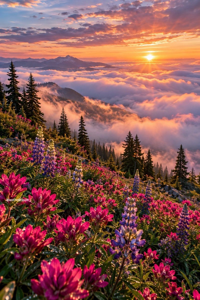 vibrant mountain meadow wildflowers