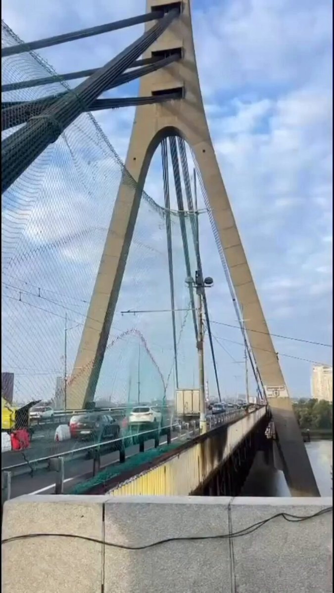 Kyiv North Bridge drone defense nets