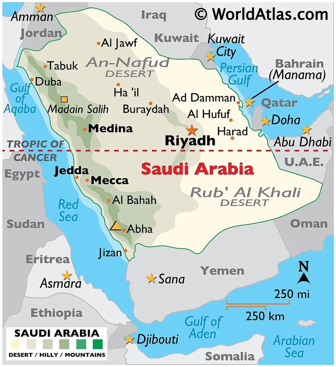 Saudi Arabia maps and facts