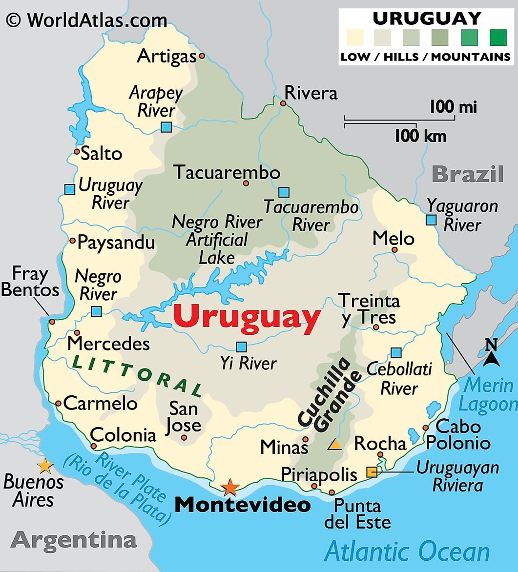 Uruguay maps and facts