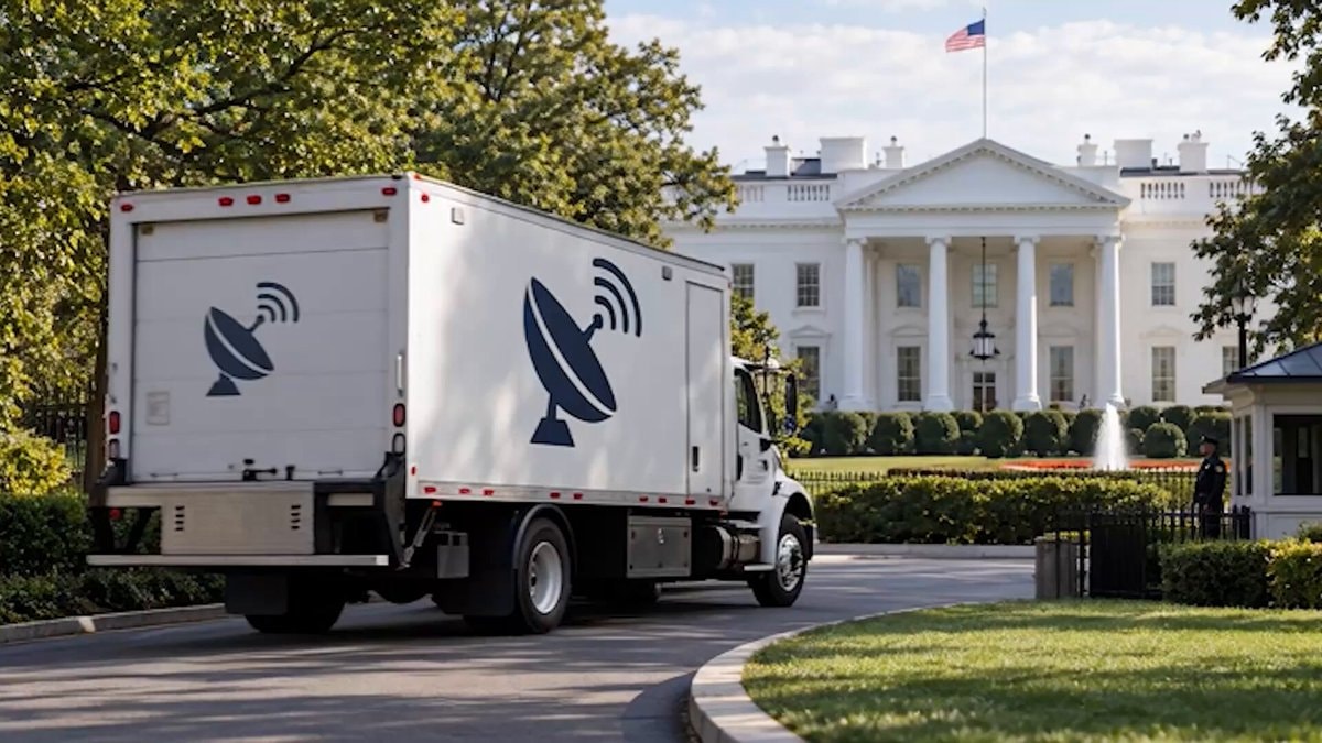 TV truck at the White House