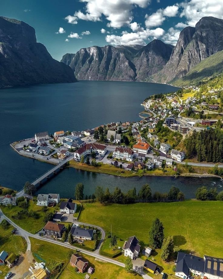 Norway village by the water