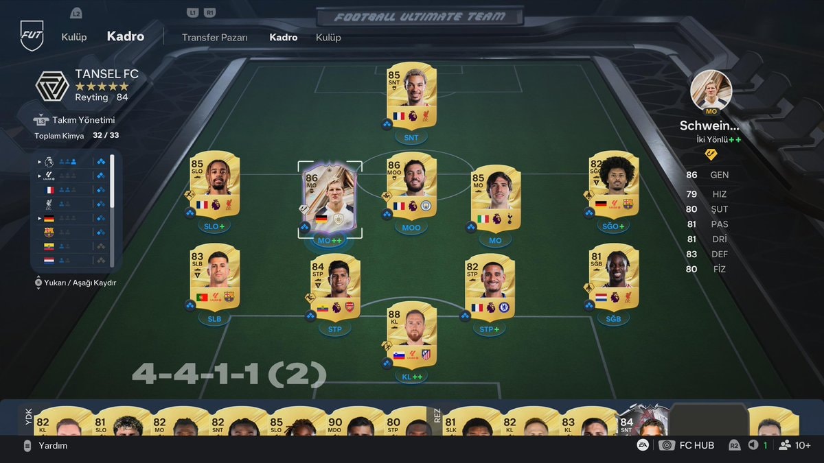 EA Sports FC27 team lineup