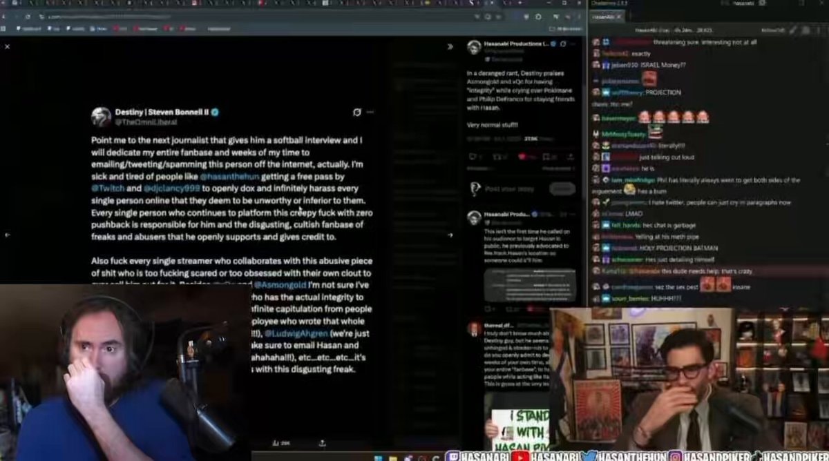 Asmongold Hasan Destiny criticism reaction