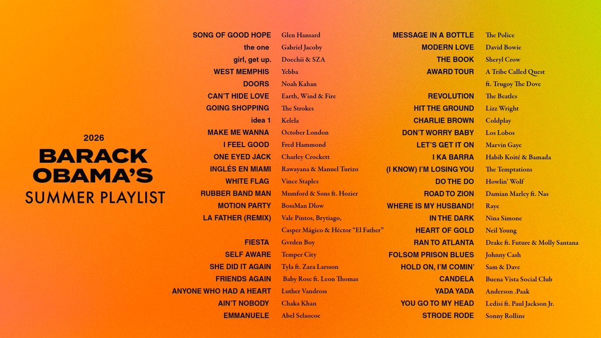 Barack Obama 2026 summer playlist (photo 2 of 2)