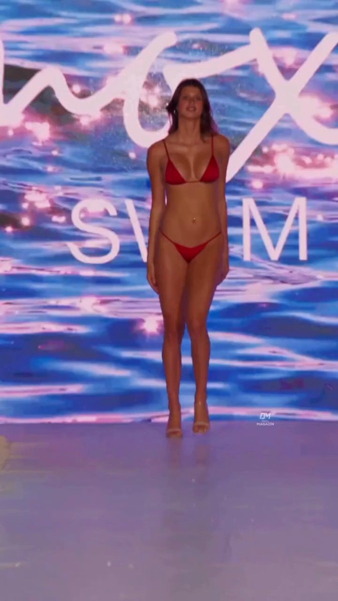 Neleah red bikini runway