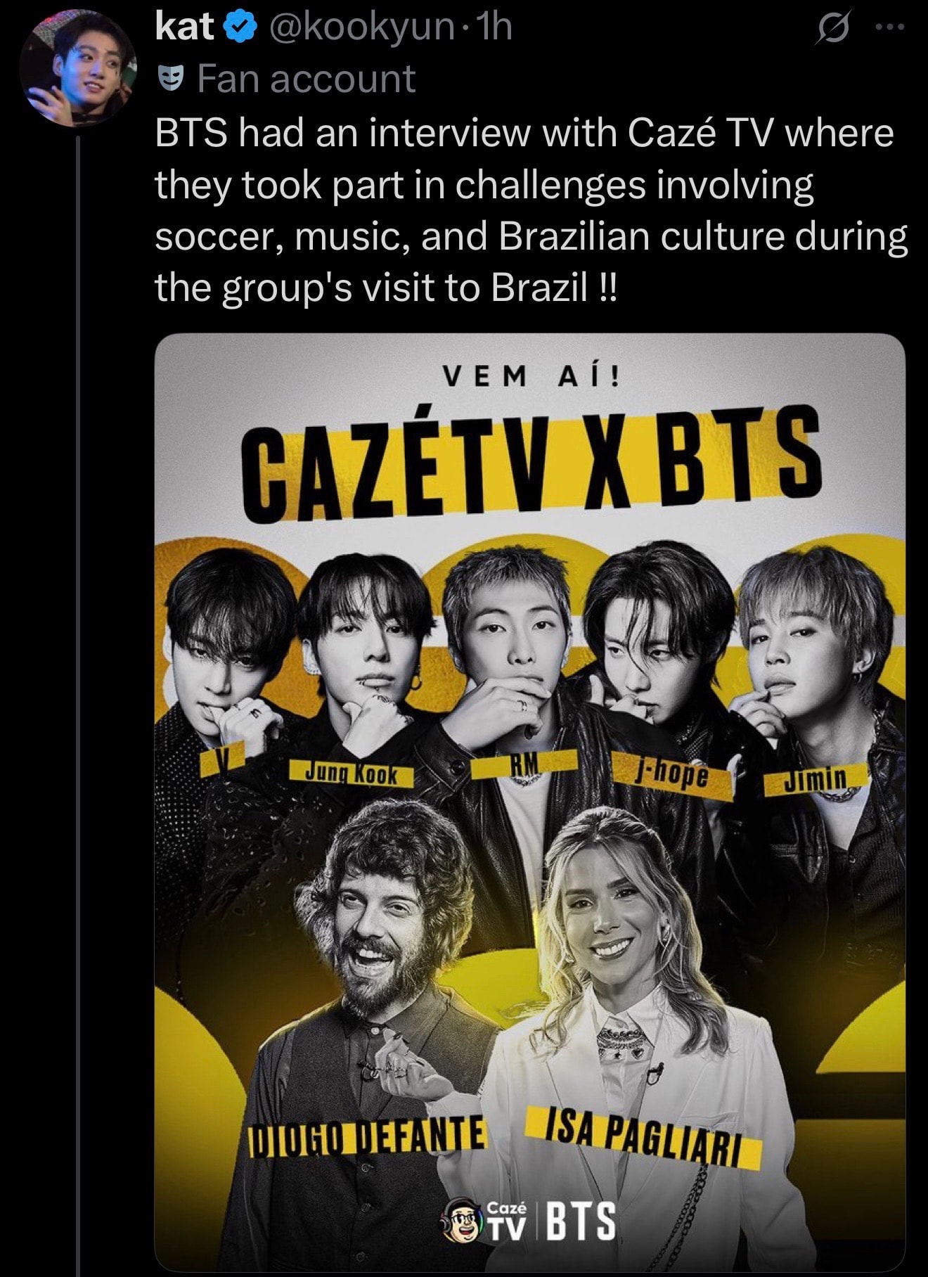 BTS Cazé TV interview in Brazil