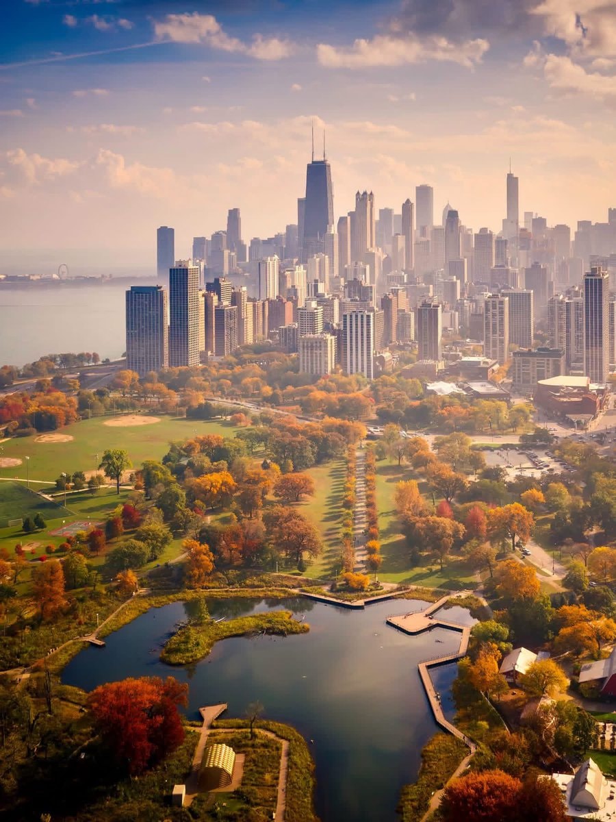 Chicago skyline in autumn Chicago skyline in autumn