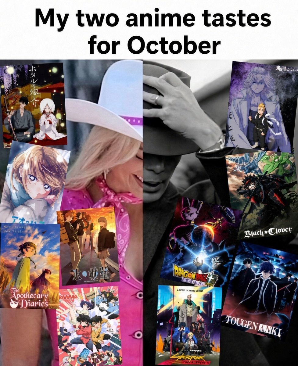 October anime favorites collage